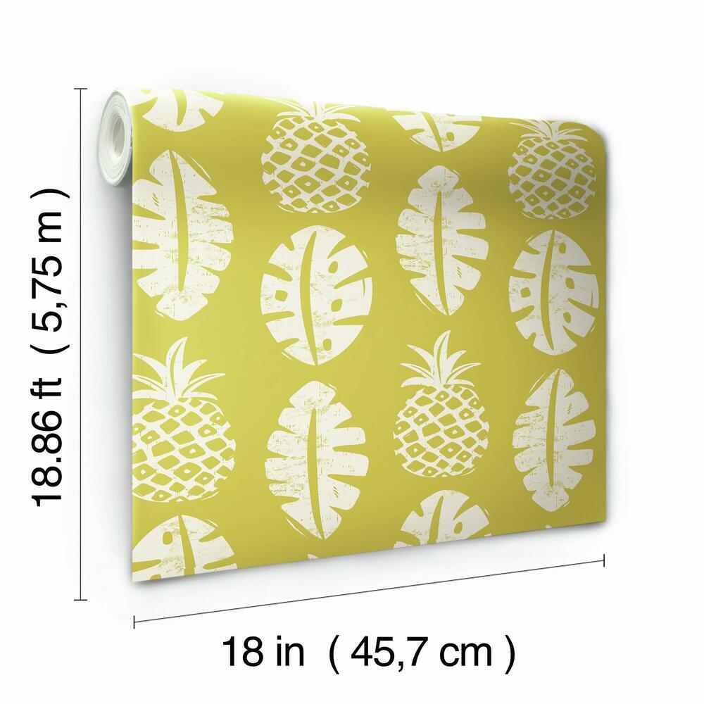 Pineapple Block Print Peel and Stick Wallpaper Peel and Stick Wallpaper RoomMates   
