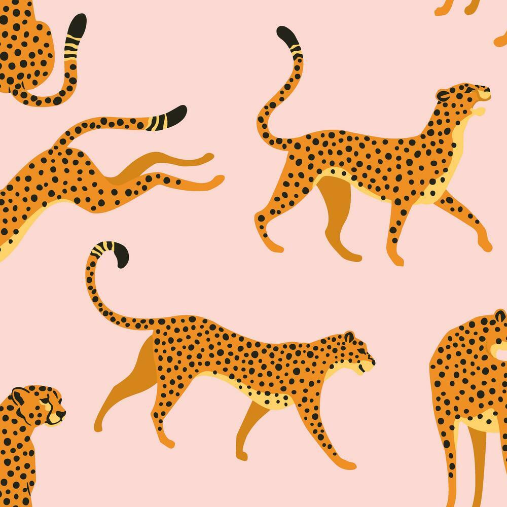Cheetah Cheetah Peel and Stick Wallpaper Peel and Stick Wallpaper RoomMates Roll Pink 