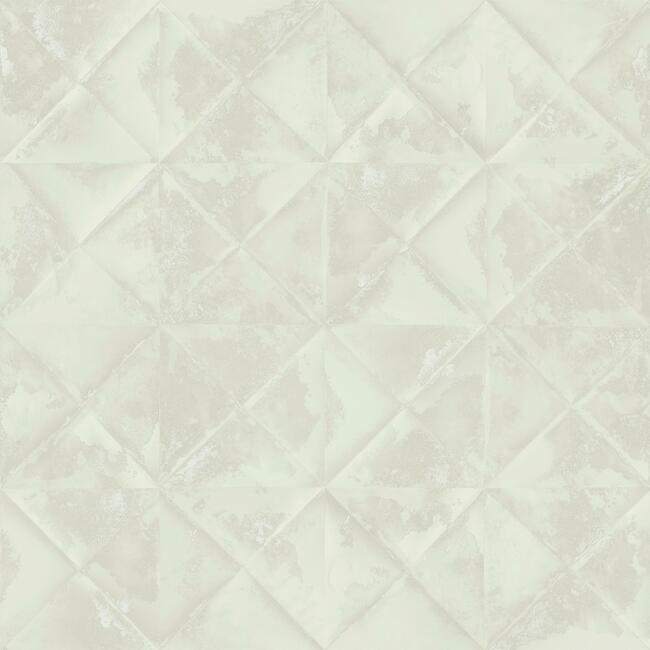Reclaimed Tin Diamond Peel and Stick Wallpaper Peel and Stick Wallpaper RoomMates Roll Beige 
