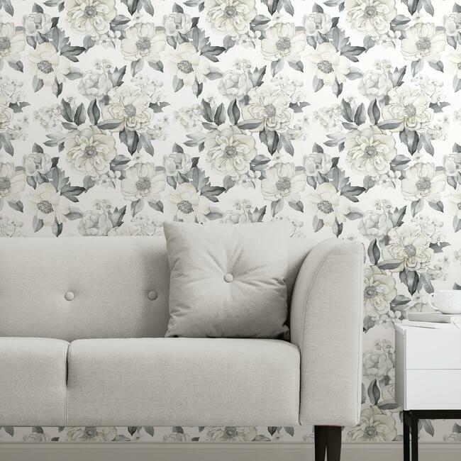 Watercolor Floral Bouquet Peel & Stick Wallpaper Peel and Stick Wallpaper RoomMates   