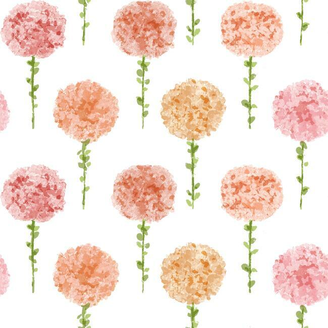 Mum Floral Peel & Stick Wallpaper Peel and Stick Wallpaper RoomMates Roll Pink 