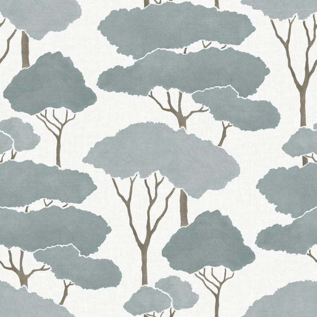 Umbrella Pines Peel & Stick Wallpaper Peel and Stick Wallpaper RoomMates Roll Blue 