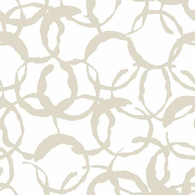 Jane Dixon Scattered Rings Peel & Stick Wallpaper Peel and Stick Wallpaper RoomMates Roll Grey 
