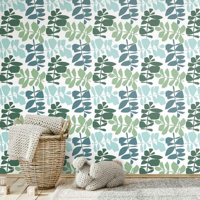 Jane Dixon Leaf Sprigs Peel and Stick Wallpaper Peel and Stick Wallpaper RoomMates   