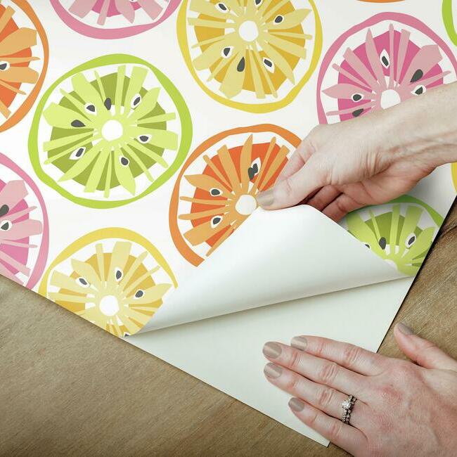 Jane Dixon Citrus Sweet Peel & Stick Wallpaper Peel and Stick Wallpaper RoomMates   