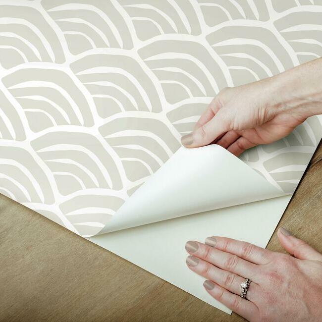 Jane Dixon Coastal Scallop Peel & Stick Wallpaper Peel and Stick Wallpaper RoomMates   