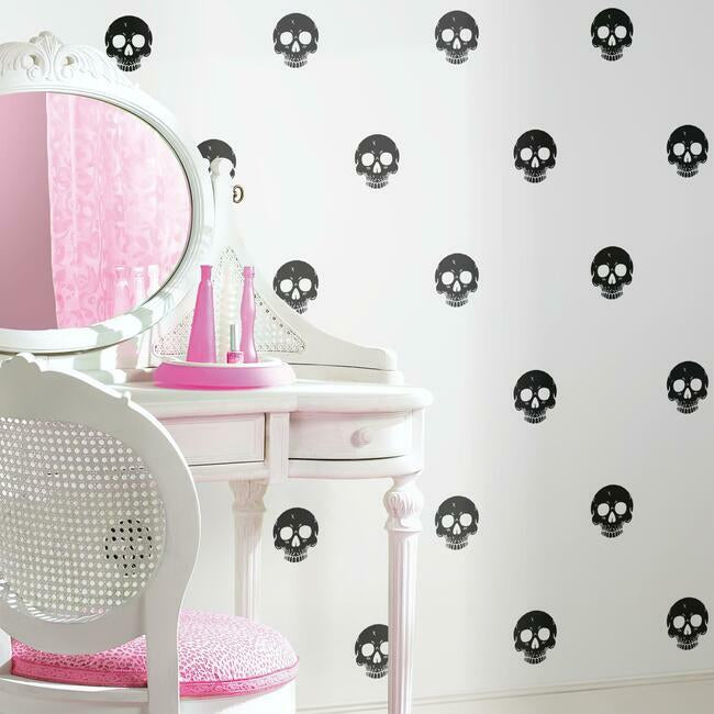 Disney Cruella Glamour Skulls Peel & Stick Wallpaper Peel and Stick Wallpaper RoomMates   