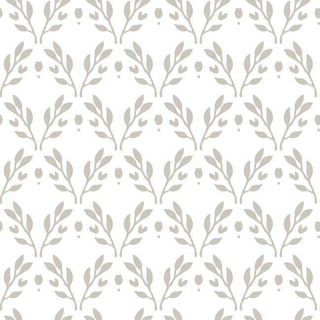Rose Lindo Dawn Peel & Stick Wallpaper Peel and Stick Wallpaper RoomMates Roll Taupe 