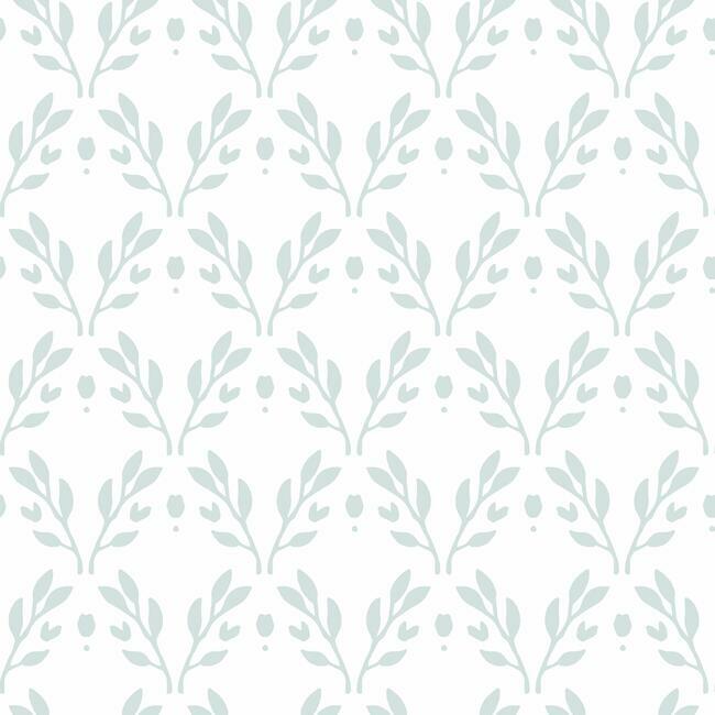Rose Lindo Dawn Peel & Stick Wallpaper Peel and Stick Wallpaper RoomMates Roll Frosty Blue 