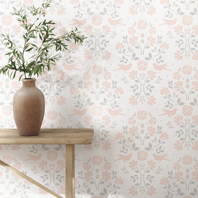 Rose Lindo Woodland Peel & Stick Wallpaper Peel and Stick Wallpaper RoomMates   