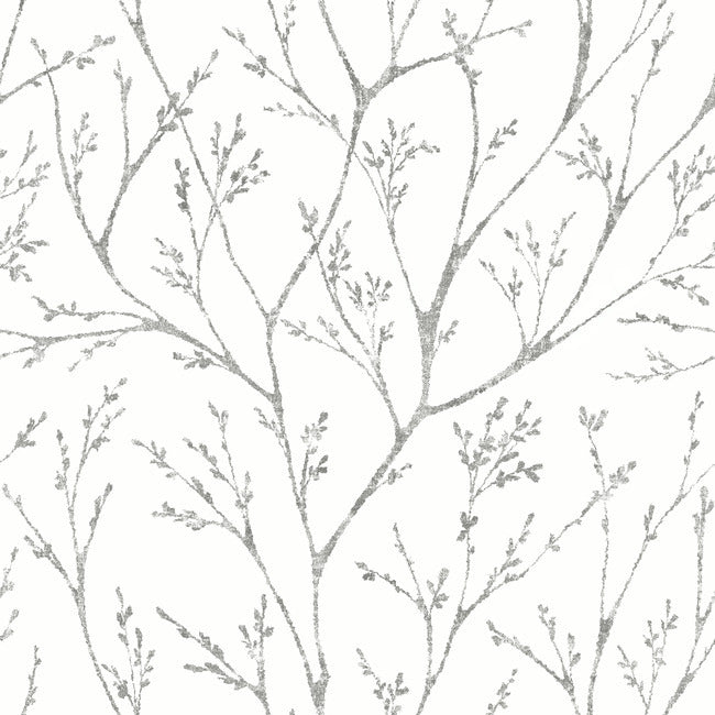 Tree Branches Peel & Stick Wallpaper Peel and Stick Wallpaper RoomMates Roll Grey 