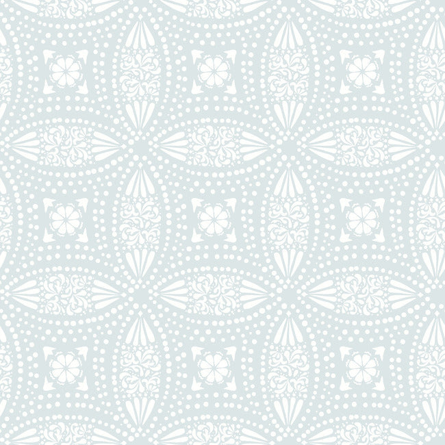 Overlapping Medallions Peel & Stick Wallpaper Peel and Stick Wallpaper RoomMates Roll Blue 