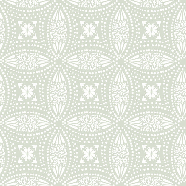 Overlapping Medallions Peel & Stick Wallpaper Peel and Stick Wallpaper RoomMates Roll Green 