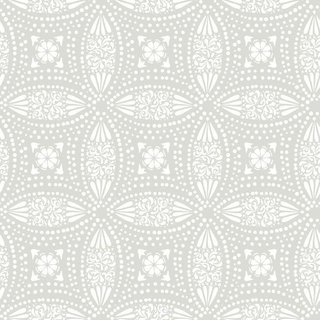 Overlapping Medallions Peel & Stick Wallpaper Peel and Stick Wallpaper RoomMates Roll Grey 
