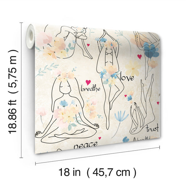 Yoga Goddesses Peel And Stick Wallpaper Peel and Stick Wallpaper RoomMates   