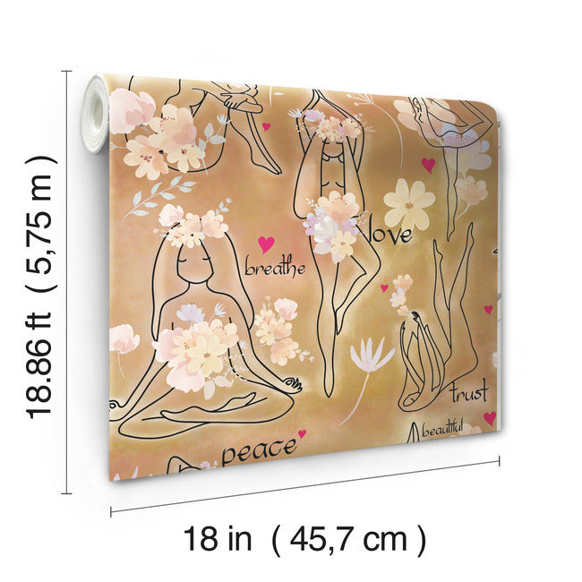 Yoga Goddesses Peel And Stick Wallpaper Peel and Stick Wallpaper RoomMates   