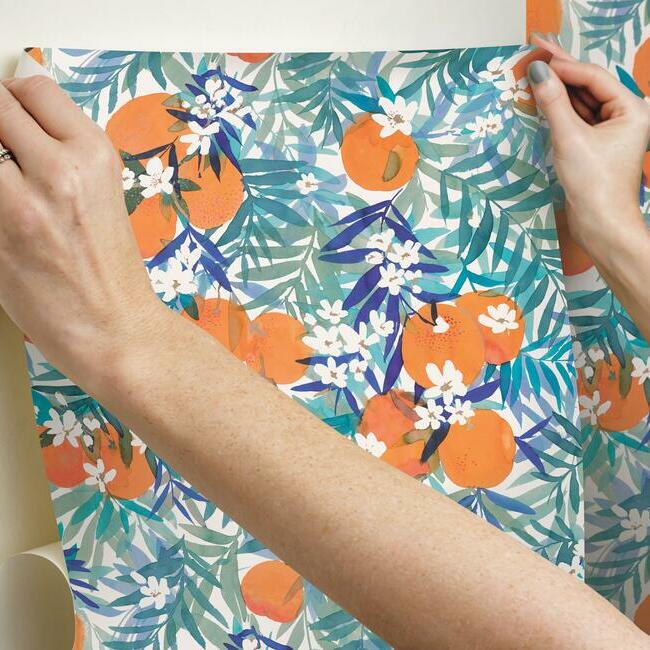 Orange Blossom Peel and Stick Wallpaper Peel and Stick Wallpaper RoomMates   