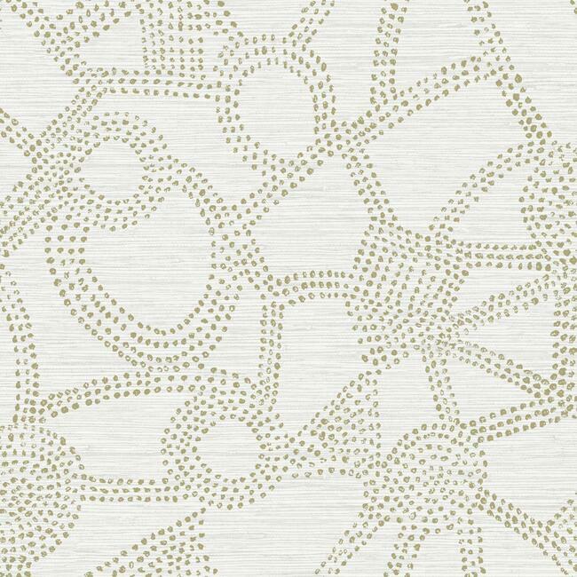 Nikki Chu Amhara Peel and Stick Wallpaper Peel and Stick Wallpaper RoomMates Roll Taupe/White 
