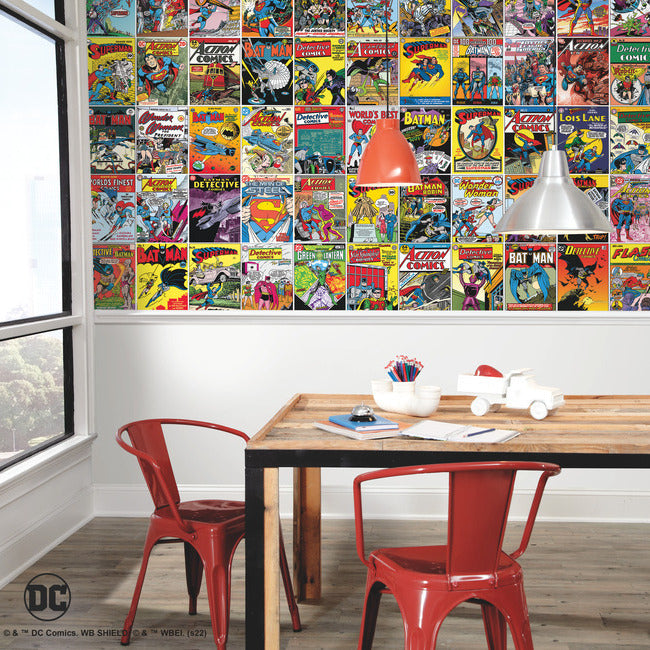 Classic DC Comics Covers Peel & Stick Wallpaper Mural Wall Murals RoomMates   