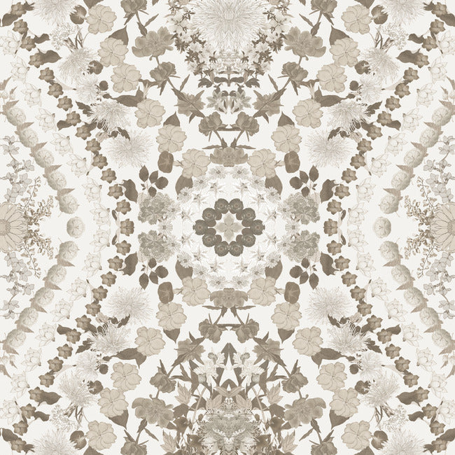 Mr. Kate Dried Flower Kaleidoscope Peel & Stick Wallpaper Peel and Stick Wallpaper RoomMates Roll Taupe 