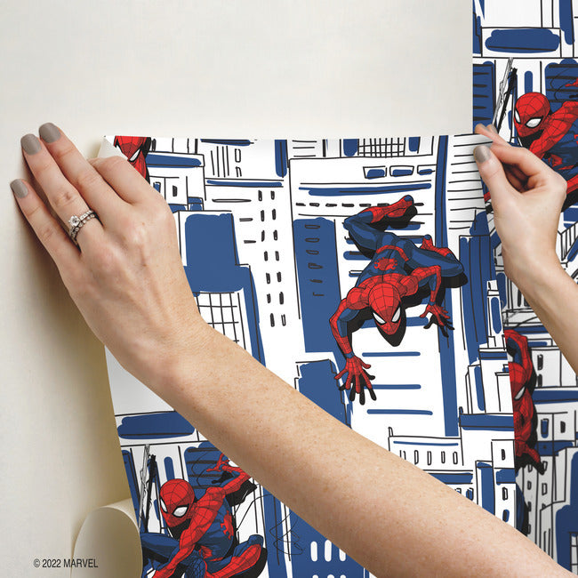 Spider-Man Cityscape Peel And Stick Wallpaper Peel and Stick Wallpaper RoomMates   