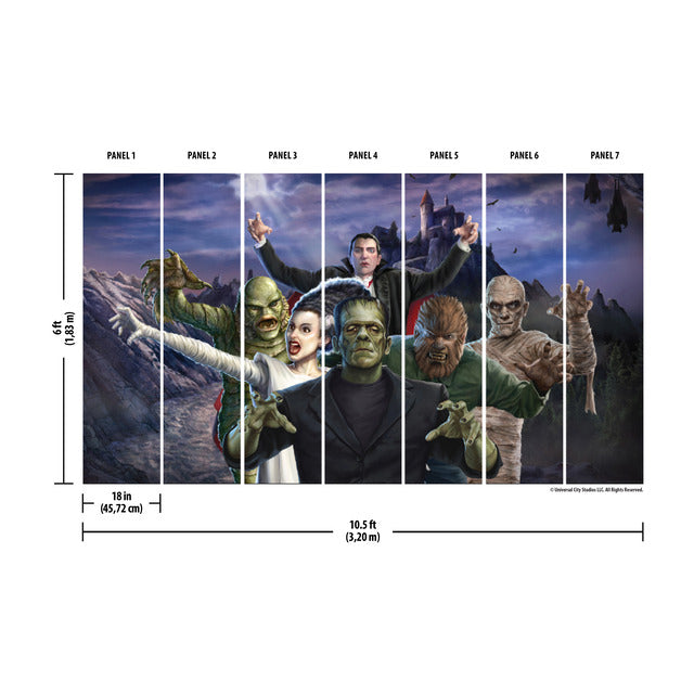 Universal Monsters Iconic Peel and Stick Wallpaper Mural Wall Murals RoomMates   