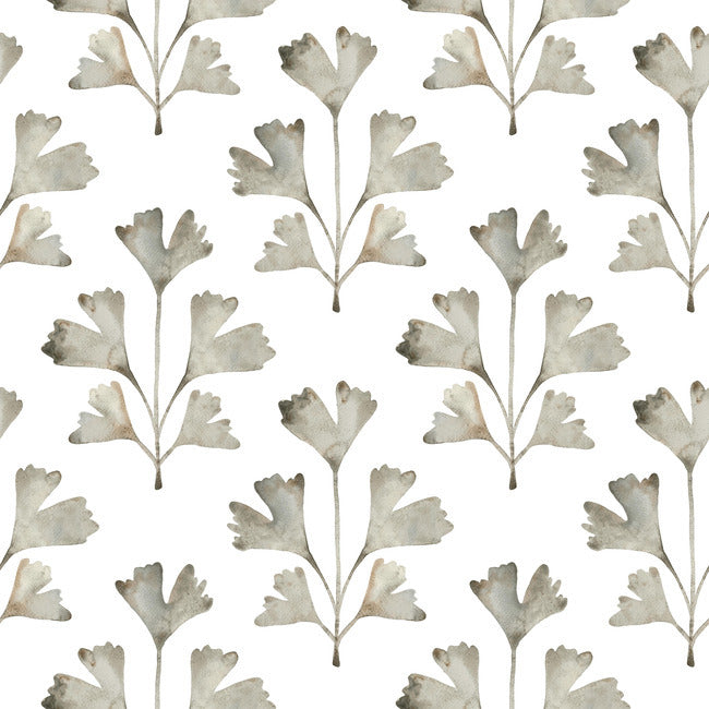 Cat Coquillette Gingko Peel & Stick Wallpaper Peel and Stick Wallpaper RoomMates Roll Neutral 