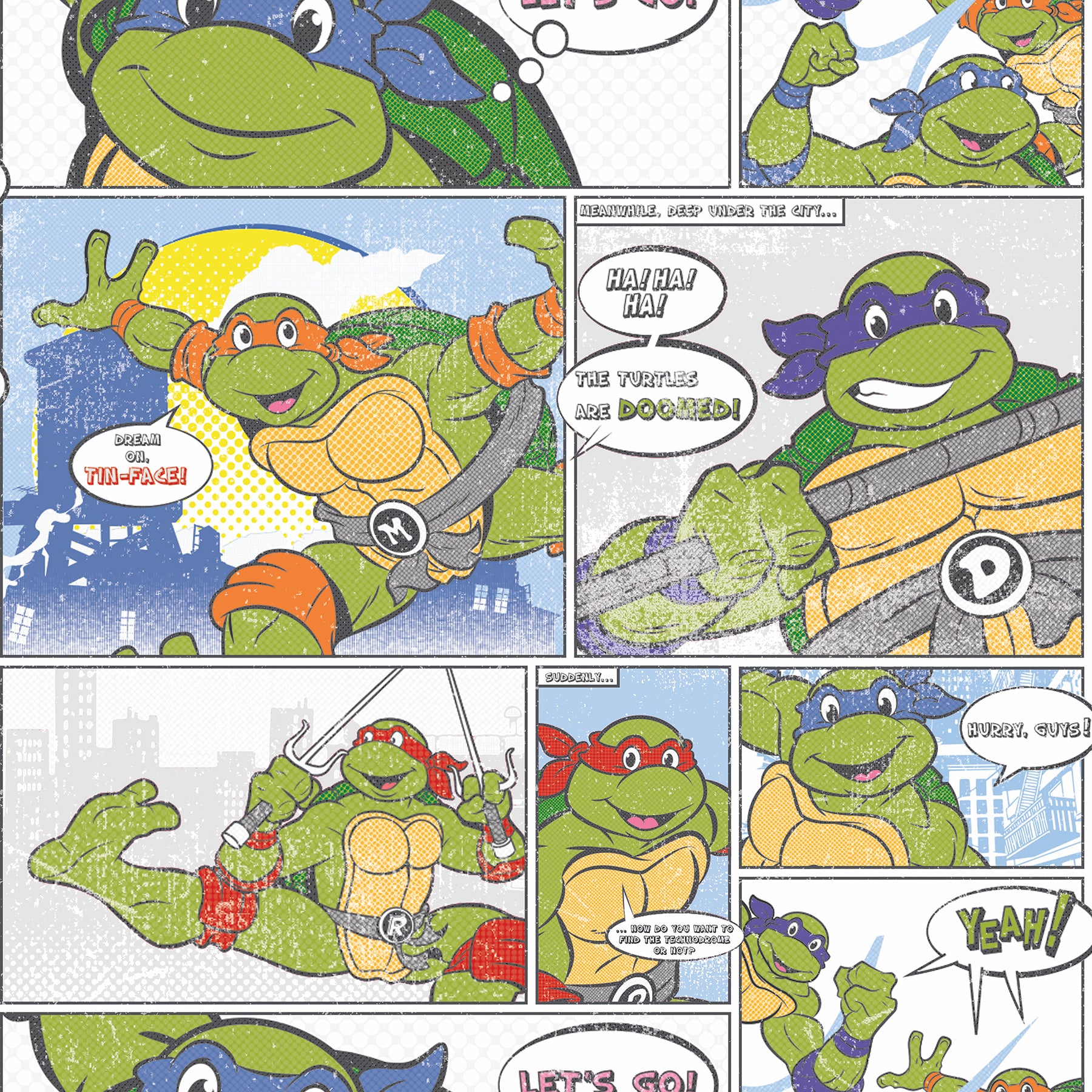 Teenage Mutant Ninja Turtles Comic Peel and Stick Wallpaper Peel and Stick Wallpaper RoomMates Roll Green 