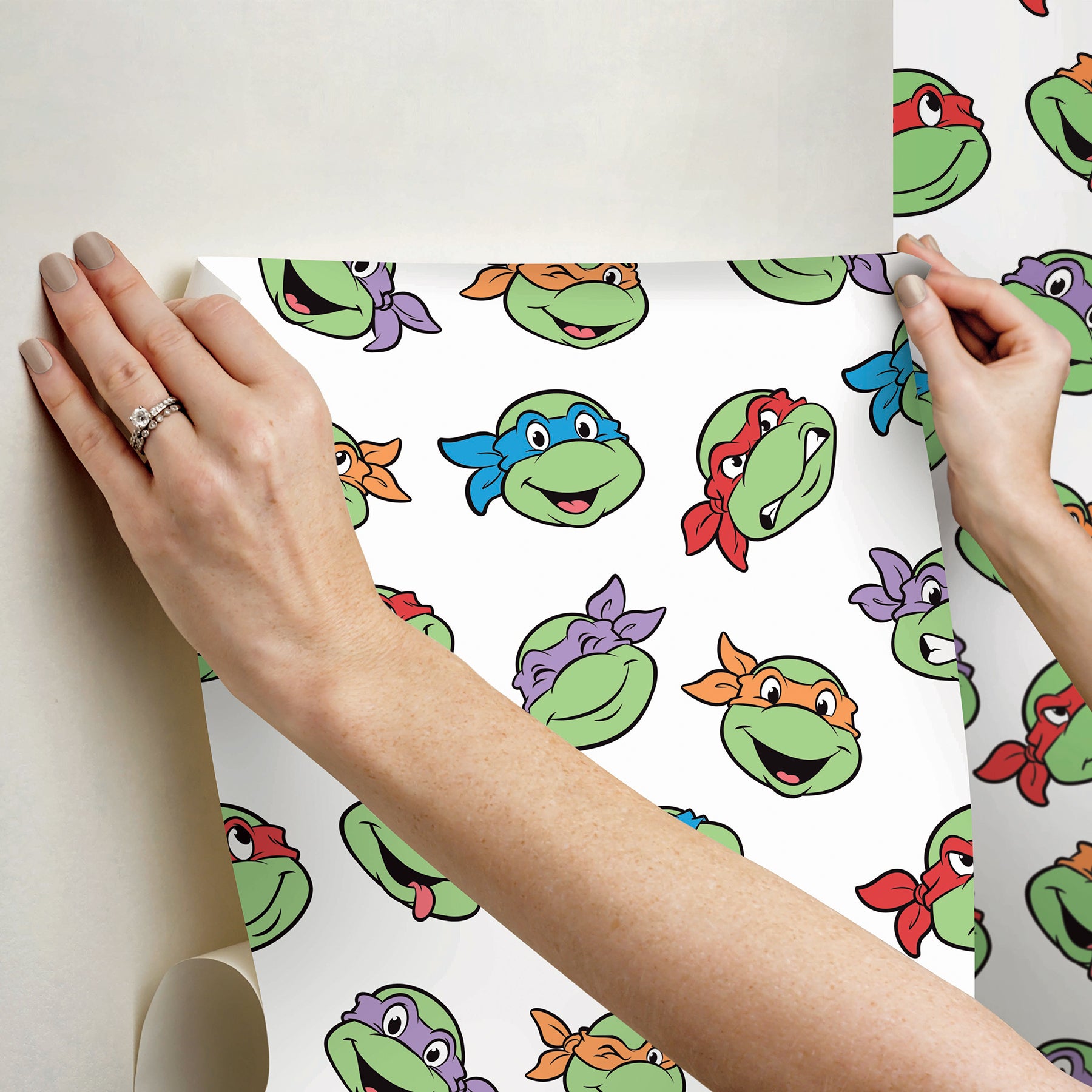 Teenage Mutant Ninja Turtles Character Faces Peel and Stick Wallpaper Peel and Stick Wallpaper RoomMates   