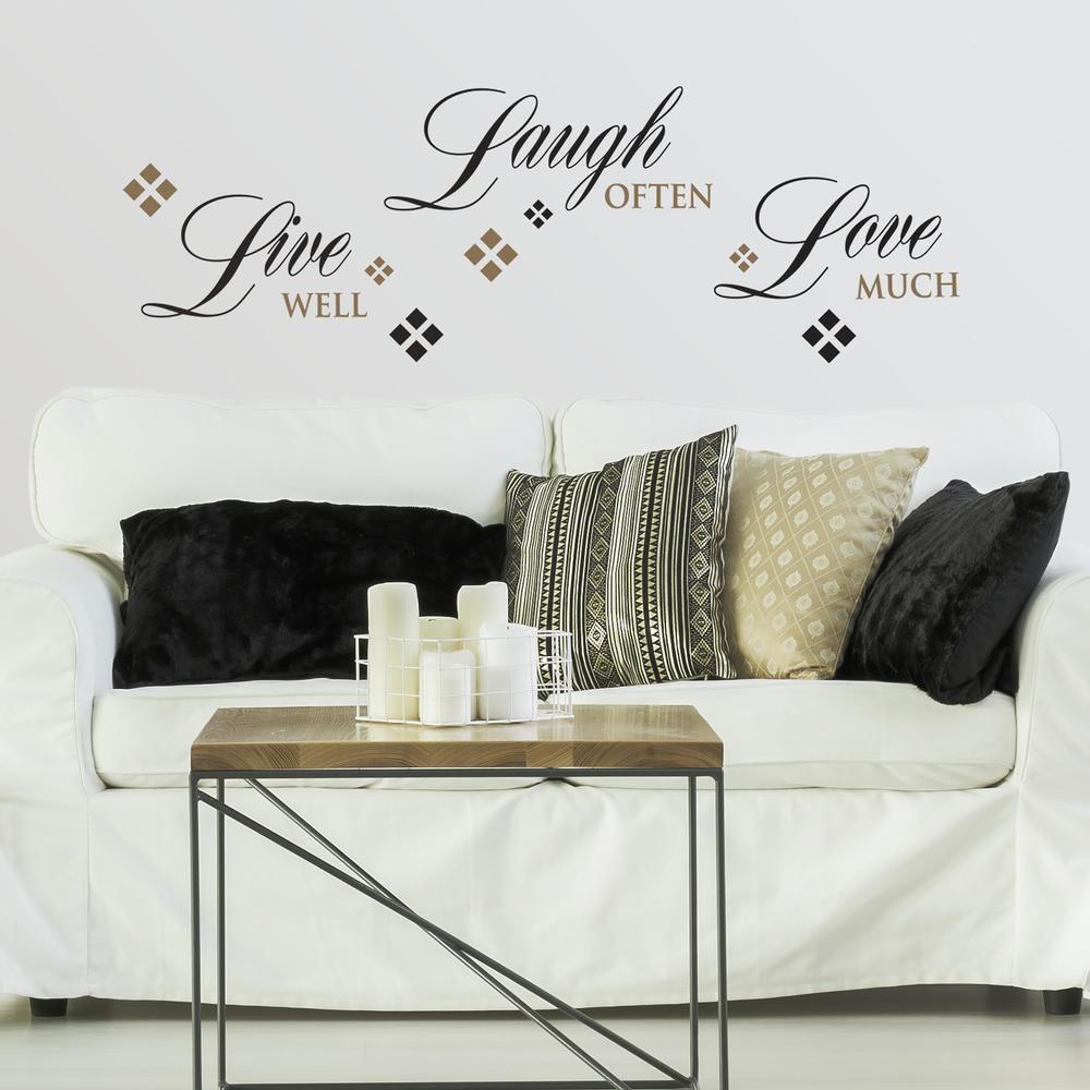 Live, Love, Laugh Quote Wall Decals Wall Decals RoomMates   