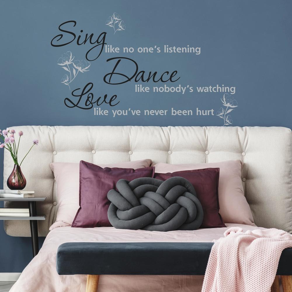 Sing, Dance, Love Quote Wall Decals Wall Decals RoomMates   