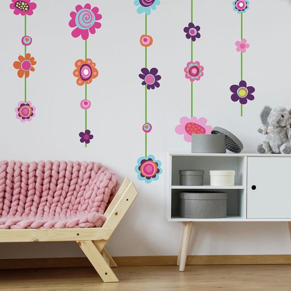 Flower Stripe Giant Wall Decals Wall Decals RoomMates   