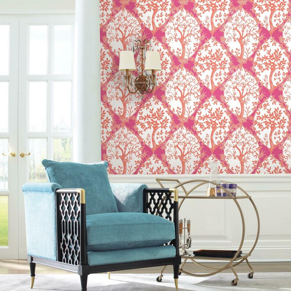 Tree and Vine Ogee Peel and Stick Wallpaper Peel and Stick Wallpaper RoomMates   
