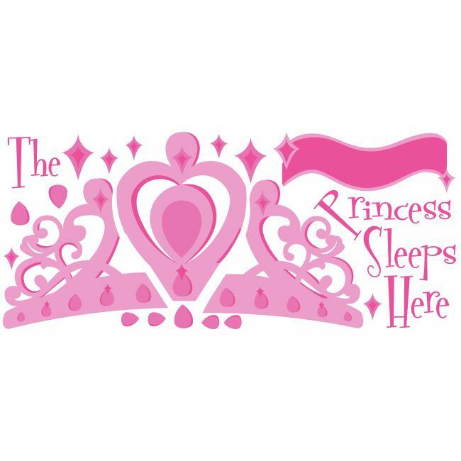 The Princess Sleeps Here Giant Wall Decal with Alphabet Wall Decals RoomMates   