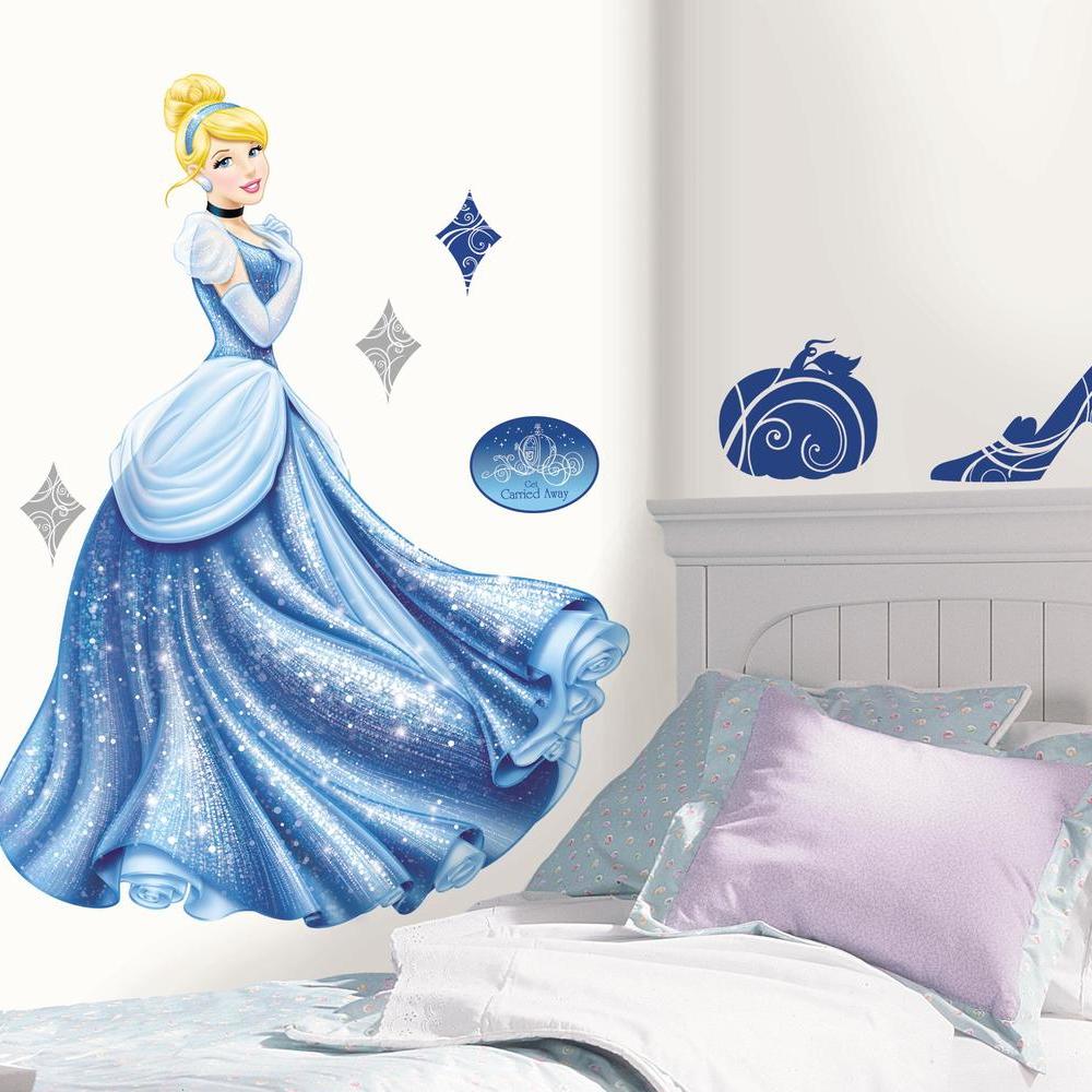 Cinderella Glamour Giant Wall Decal with Glitter Wall Decals RoomMates   