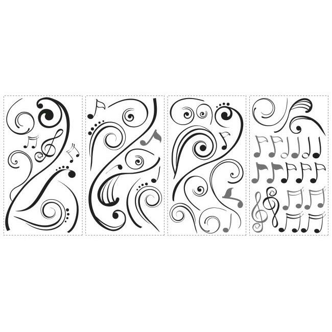 Music Note Scroll Wall Decals Wall Decals RoomMates   