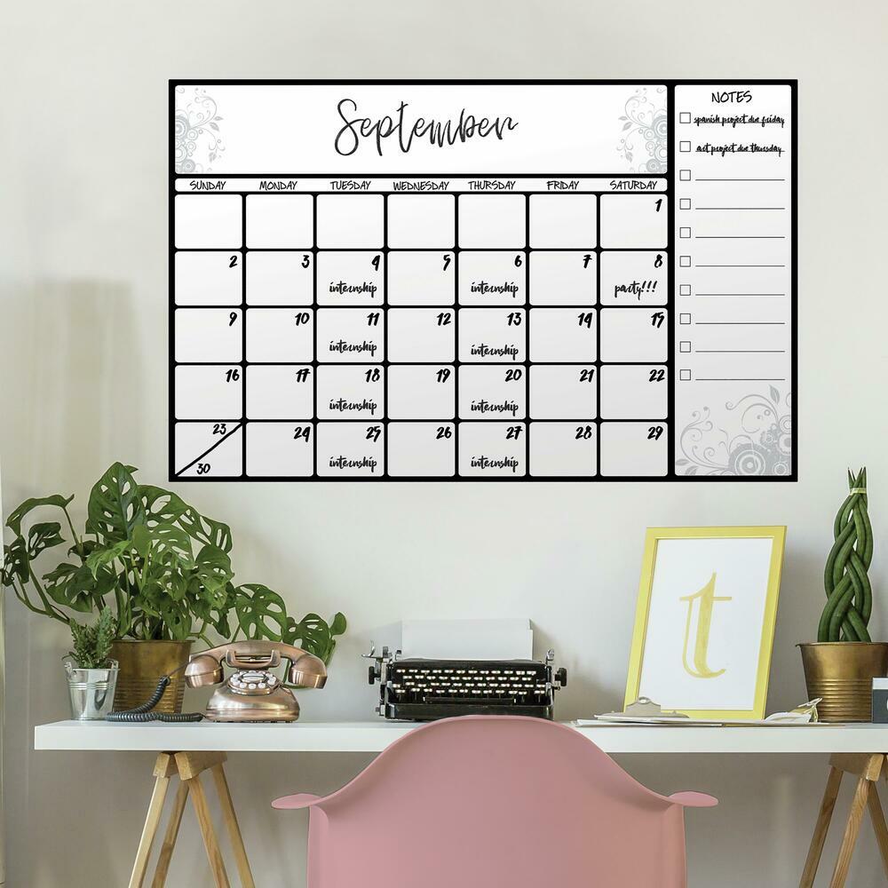 Scroll Dry Erase Calendar Giant Wall Decal Wall Decals RoomMates   