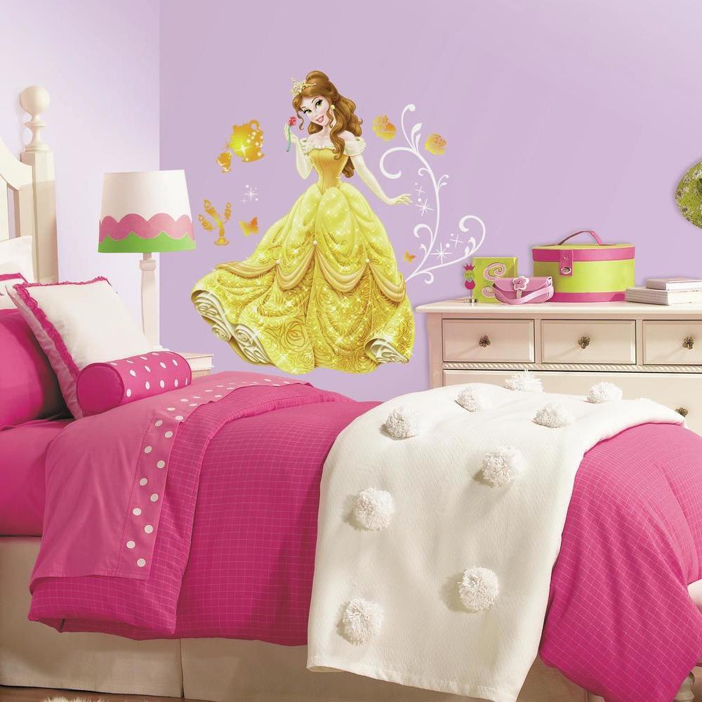 Disney Princess Belle Giant Wall Decals with Glitter Wall Decals RoomMates   