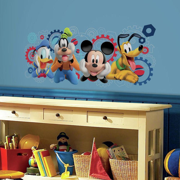 Mickey Mouse Clipart Gears - Disney Mickey Mouse Clubhouse Capers Giant  Wall Decal - Png Download, clipart, png clipart