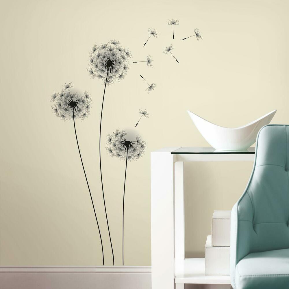 Whimsical Dandelion Peel and Stick Giant Wall Decals Wall Decals RoomMates   