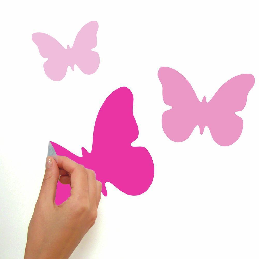 Pink Flutter Butterfly Wall Decals Wall Decals RoomMates   
