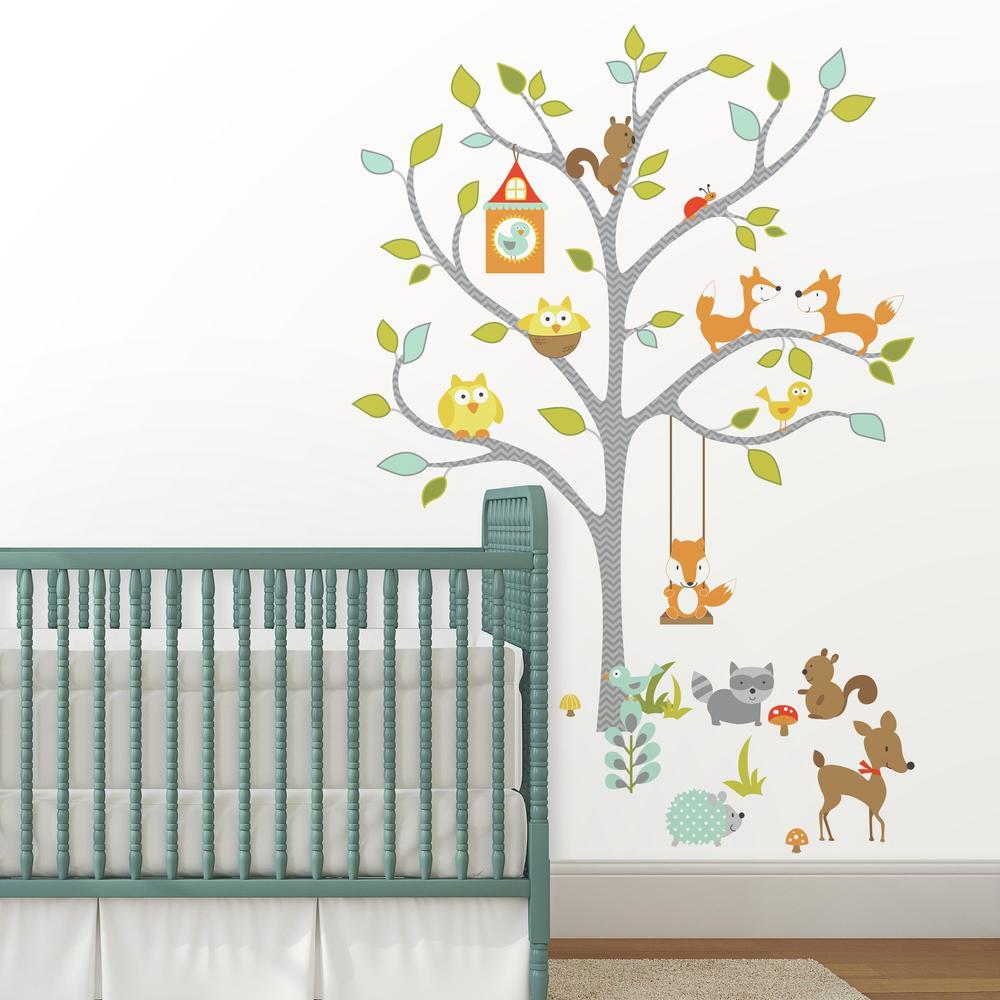 Woodland Fox & Friends Tree Giant Wall Decals Wall Decals RoomMates   