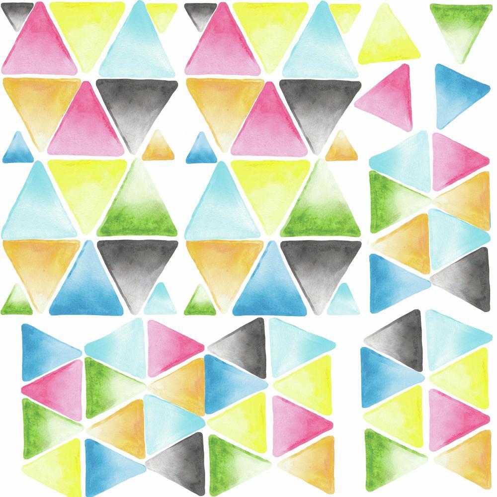 Watercolor Triangle Peel and Stick Wall Decals Wall Decals RoomMates   