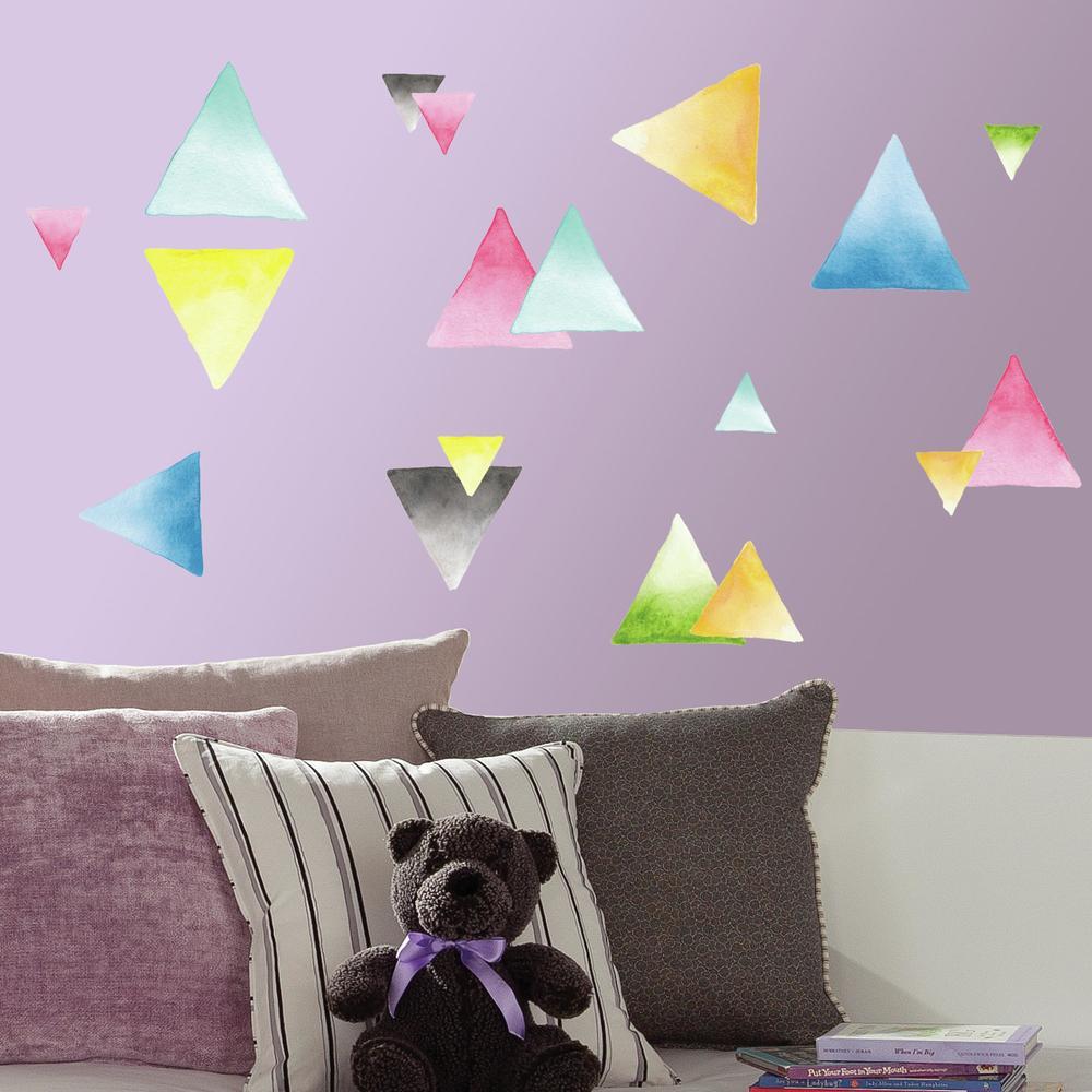 Watercolor Triangle Peel and Stick Wall Decals Wall Decals RoomMates   