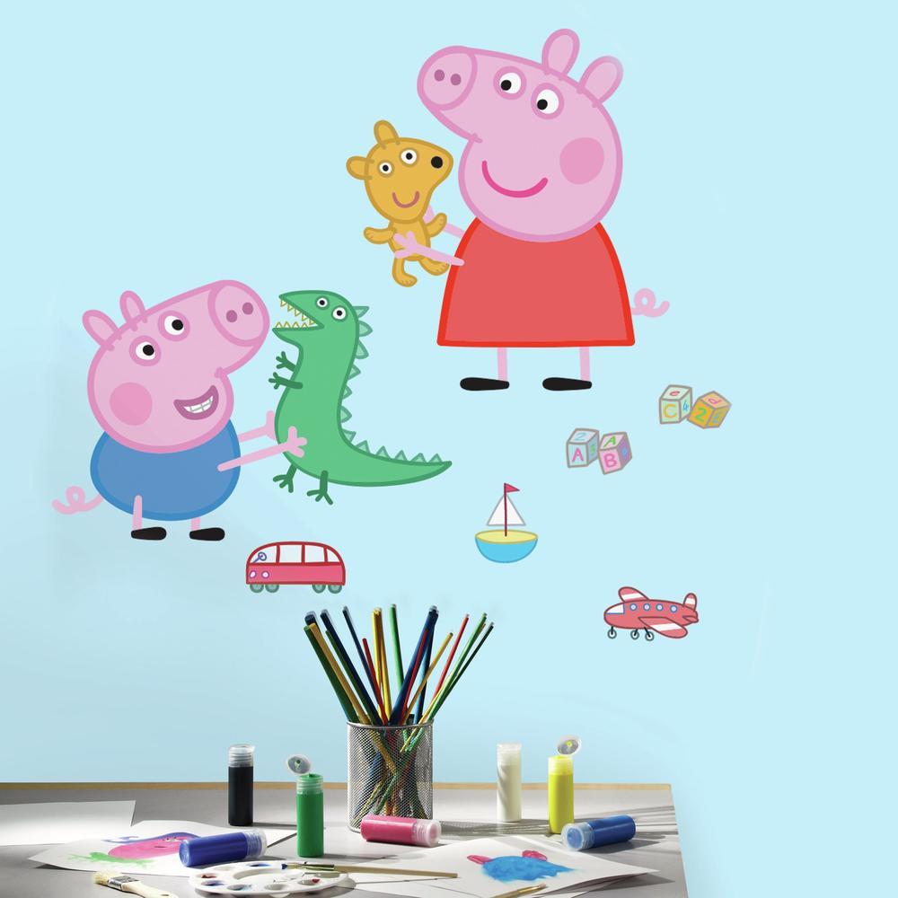 Peppa Pig and George Playtime Giant Wall Decals Wall Decals RoomMates   