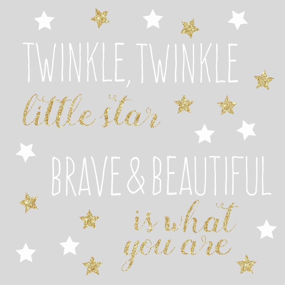 Twinkle Twinkle Little Star Wall Quote Decals with Glitter Wall Decals RoomMates   