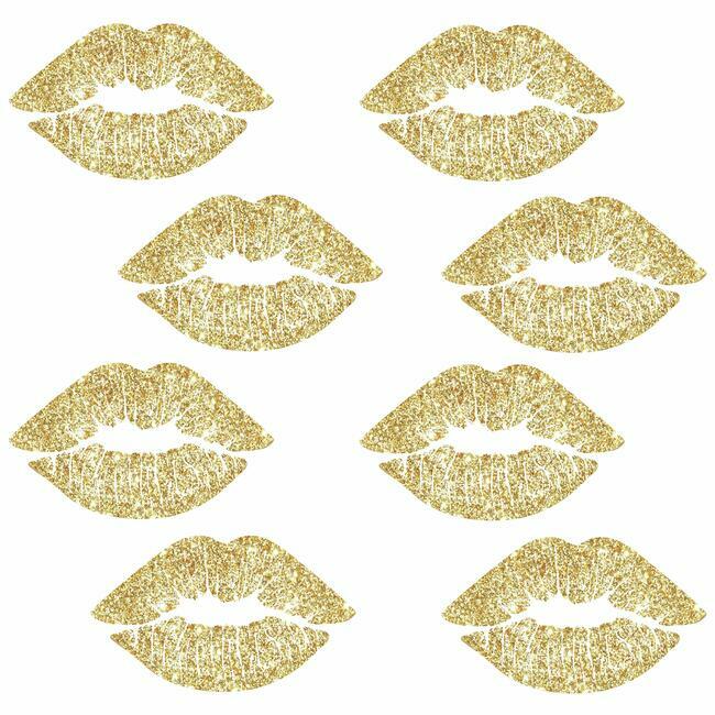 Lip Peel and Stick Wall Decals with Glitter Wall Decals RoomMates   