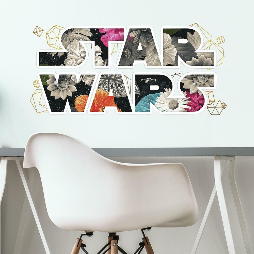 Star Wars Floral Logo Peel and Stick Wall Decals with Foil Wall Decals RoomMates   