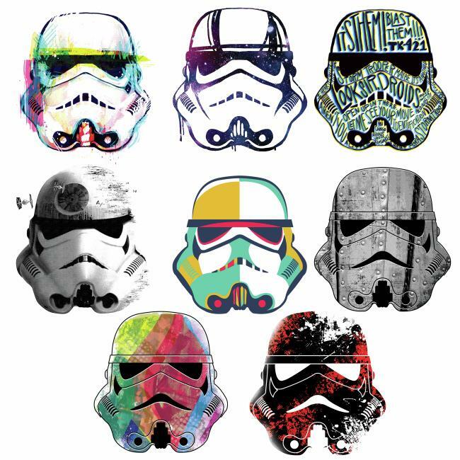 Star Wars Artistic Stormtrooper Heads Peel and Stick Wall Decals Wall Decals RoomMates   