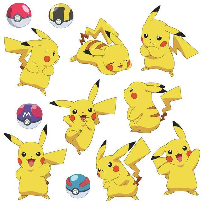 Pokemon Pikachu Peel and Stick Wall Decals Wall Decals RoomMates   